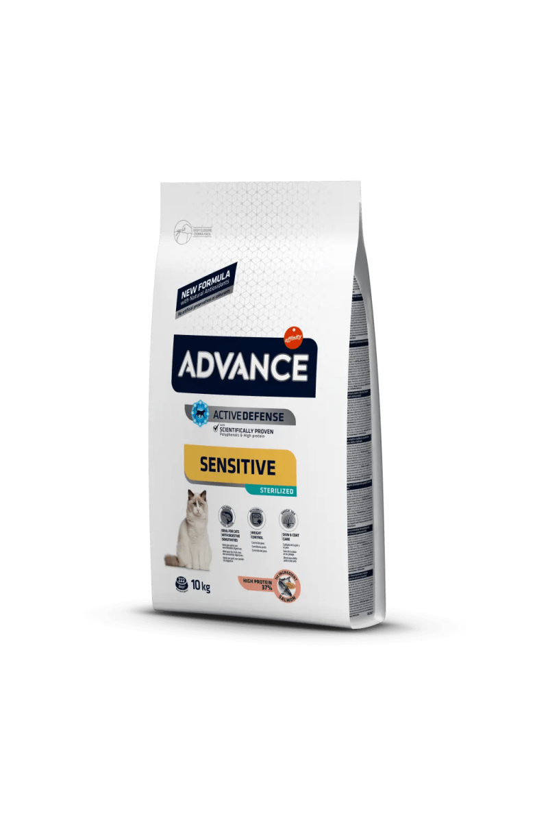 Comida Natural Gato Advance Feline Adult Sterilized Sens. 10 Kg