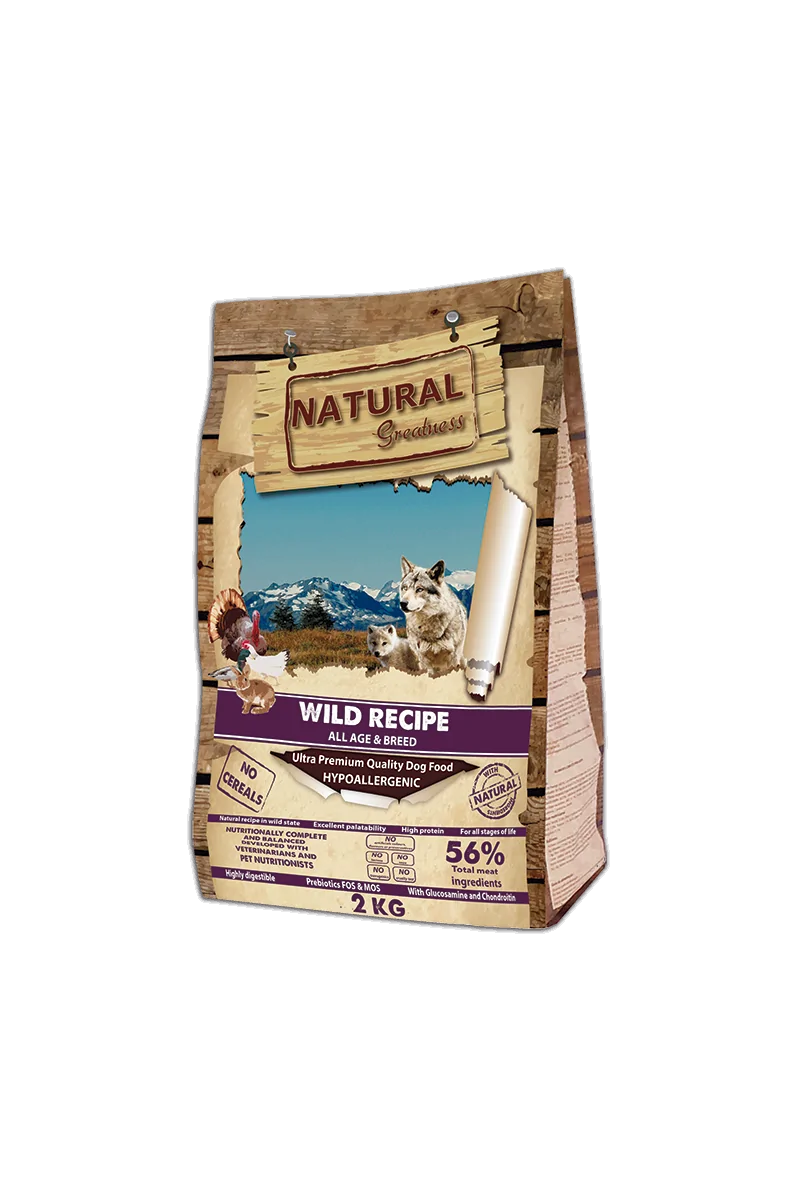 Pienso 2Kg Natural Greatness Ultrapremium Perro Receta Salvaje