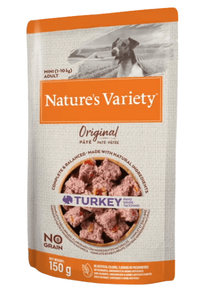 Sobe Comida Húmeda Perro Natures Variety Pate Pavo 150Gr