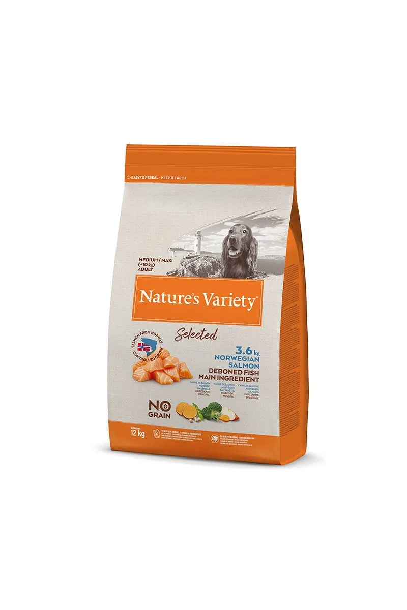 Pienso 12Kg Perro Adulto Med Max NatureS Variety Selecte Salmón