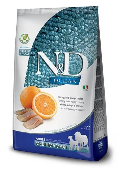 Comida Natural Perro Farmina Nd Dog Ocean Medium Maxi Arenque 12Kg