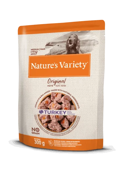 Comida Natural Perro NatureS V Original Canine Adult Pate Md/Mx Pavo 300Gr