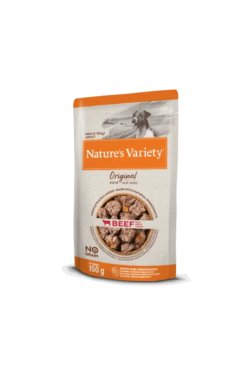 Comida Húmeda 8X150Gr Perro Adulto NatureS Varienty Pate Buey