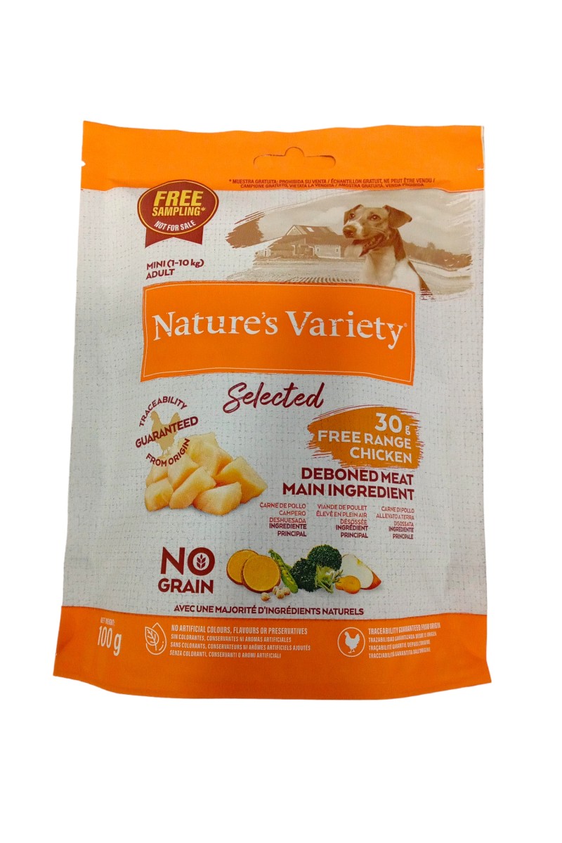 Muestra Perro Natures Variety Selected Puppy Pollo 100G