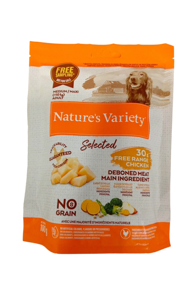 Muestra Perro Natures Variety Selected Adulto Pollo 100G