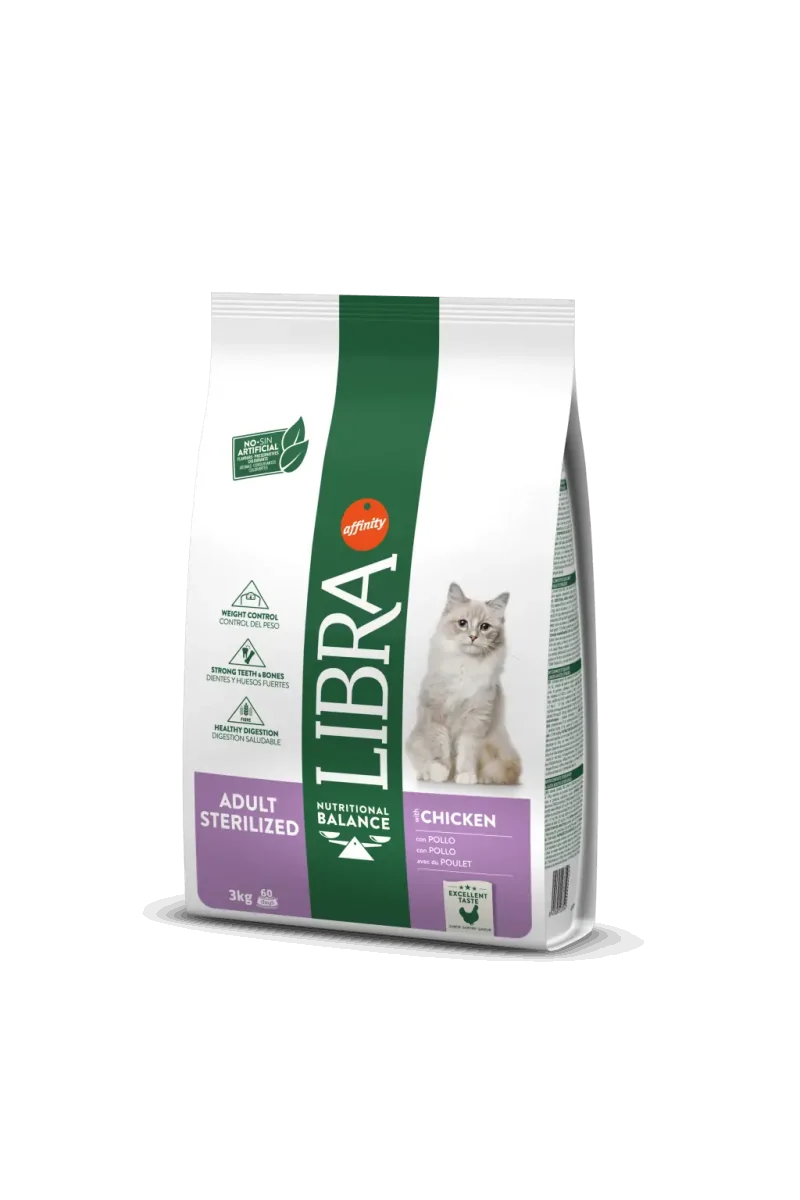 Pienso Natural 3 Kg Gato Adulto Esterilizado Libra Pollo