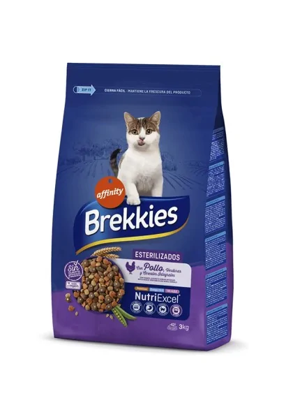 Pienso Natural 3Kg Gato Adulto Esterilizado Brekkies Pollo