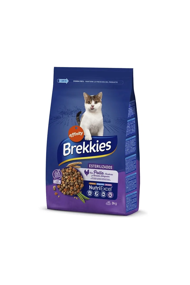 Pienso Natural 3Kg Gato Adulto Esterilizado Brekkies Pollo