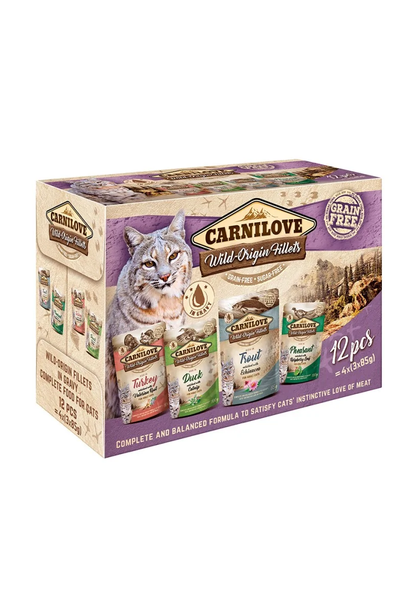 Comida Húmeda Gato Premium Carnilove Pouch Multipack 12X85G