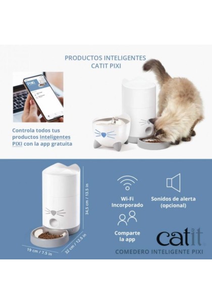 Comederos Y Bebederos Gatos Catit Pixi Comedero Inteligente 1,2 Kg