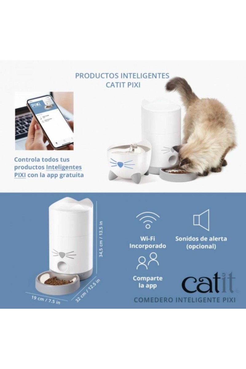 Comederos Y Bebederos Gatos Catit Pixi Comedero Inteligente 1,2 Kg