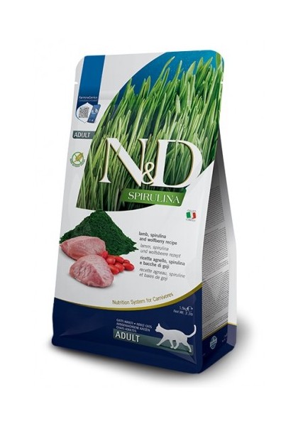 Comida Natural Gato Farmina Nd Spirulina Cordero 1,5Kg