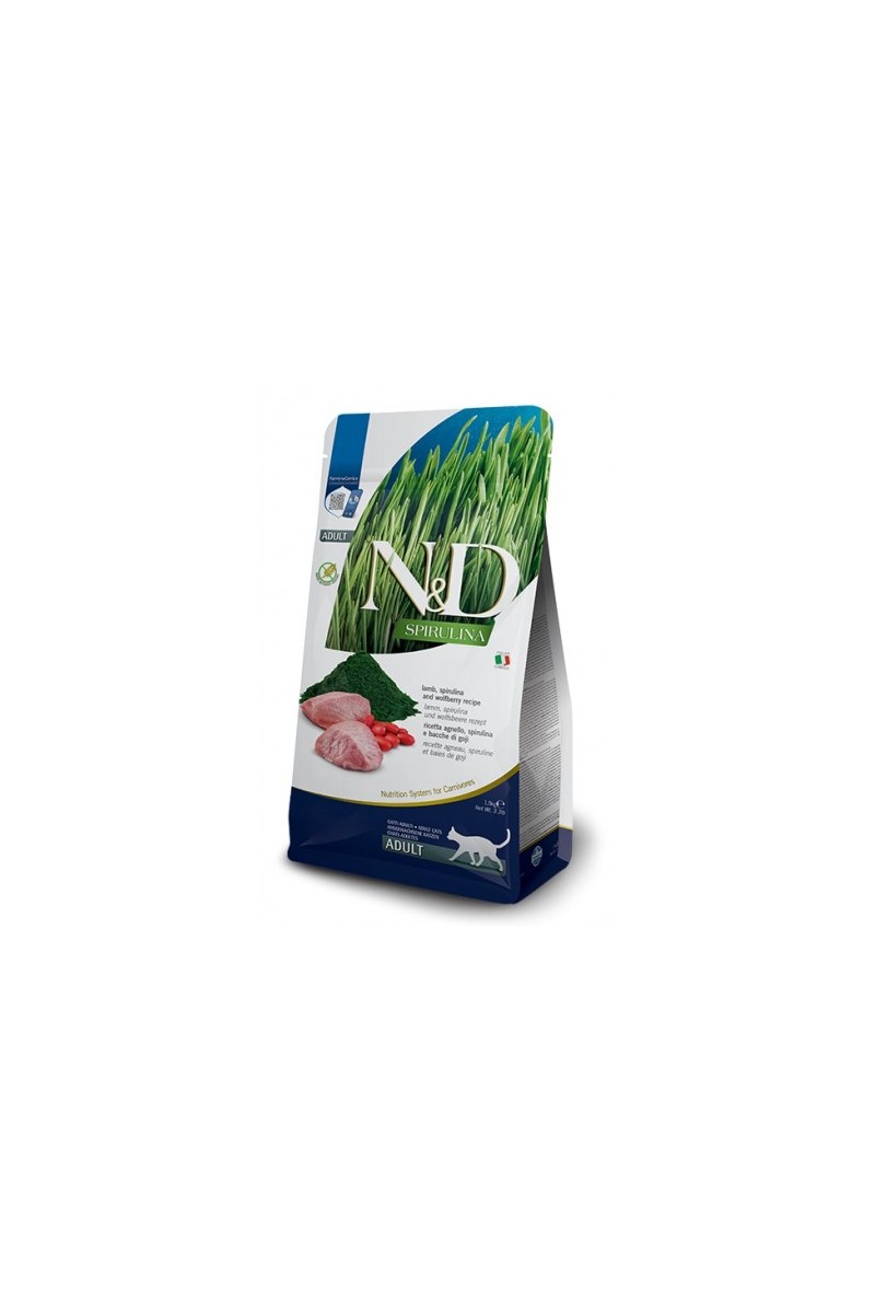 Comida Natural Gato Farmina Nd Spirulina Cordero 1,5Kg