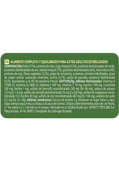 Pienso 1,5Kg Comida Gato Esterilizado Ultima Con Pollo y Verduras