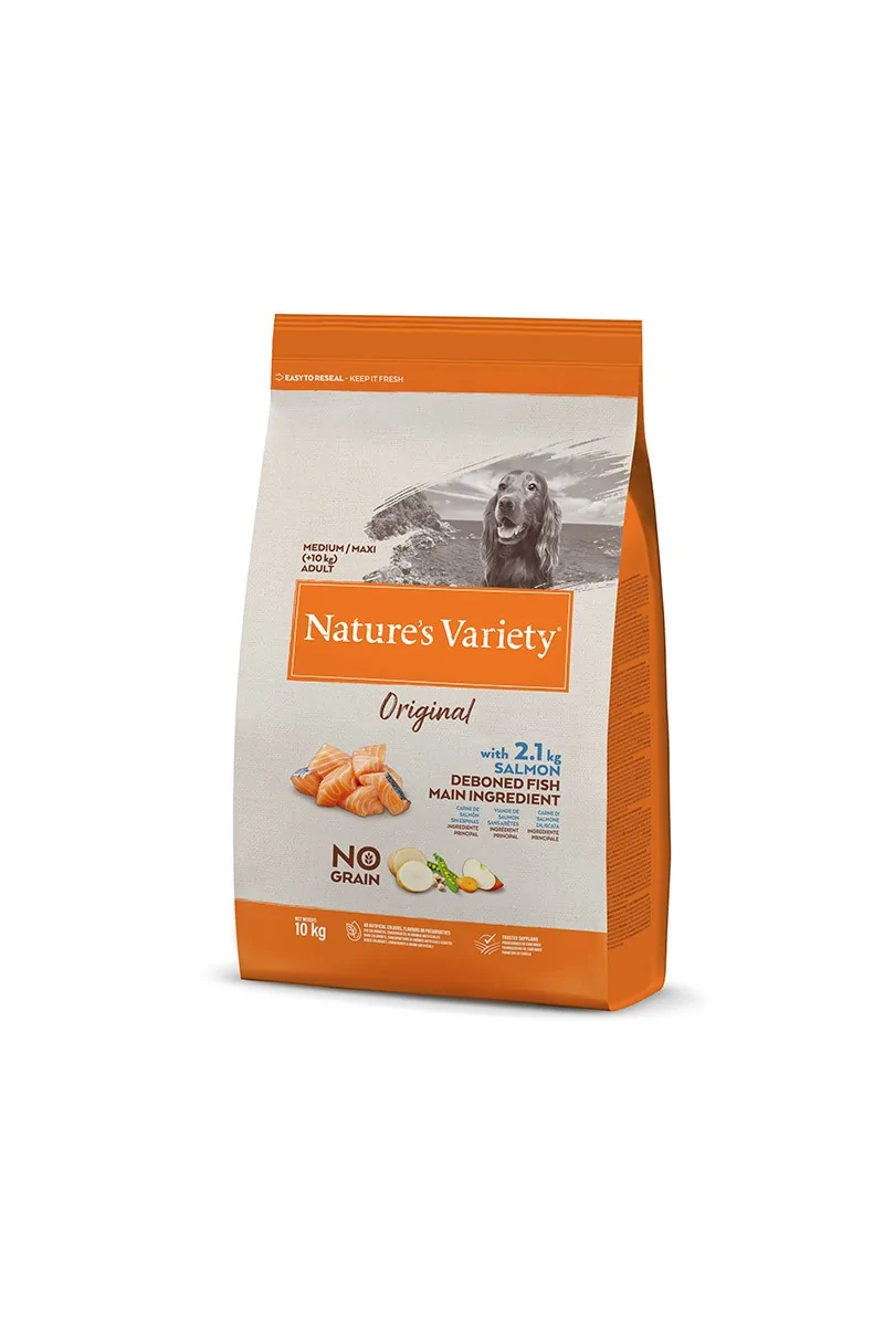 Saco de pienso Natural Perro NatureS V Original Canine Adult Salmon 10Kg