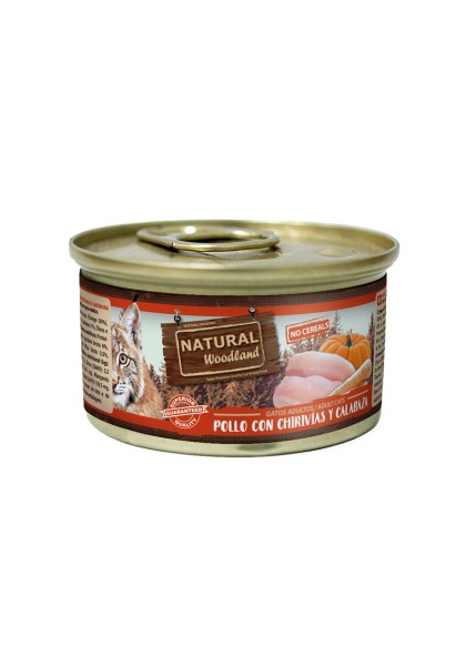 Comida Natural Gatos Adultos Con Pollo y Calabaza 85g