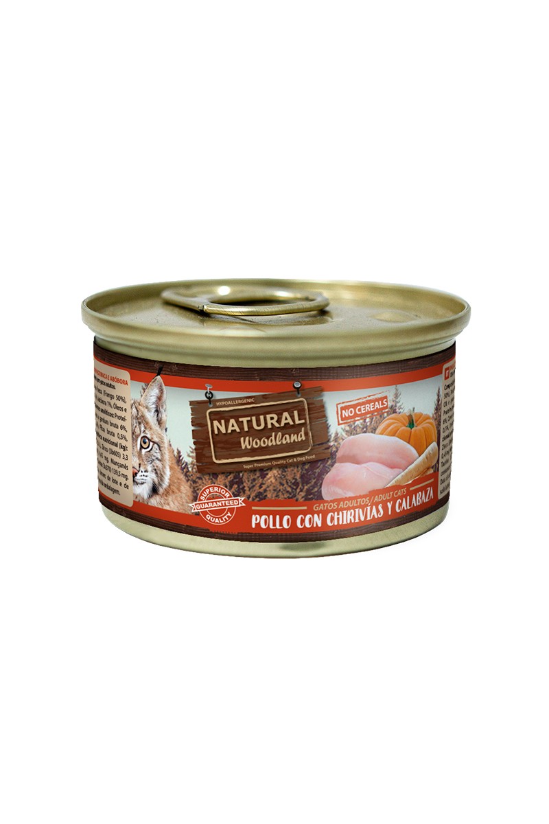 Comida Natural Gatos Adultos Con Pollo y Calabaza 85g