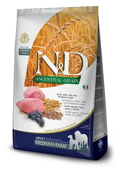 Comida Natural Perro Farmina Nd Dog Ancestral Medium Maxi Cordero 2,5Kg