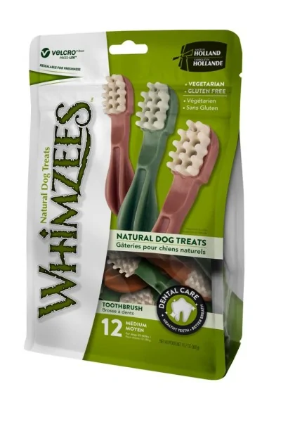 Suplemento Dental Perro Adulto Whimzees Cepillo M Mix 11,4cm Bolsa 12u