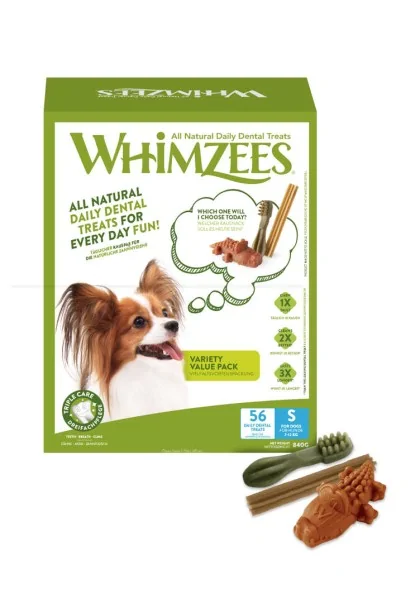 Suplemento Dental Perro Adulto Whimzees Variety Value S Caja Nuevo Diseño 56u/c