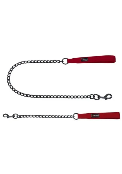 Ramales Perro  Cadena Metálica Gun 3mm x 100cm ROJO