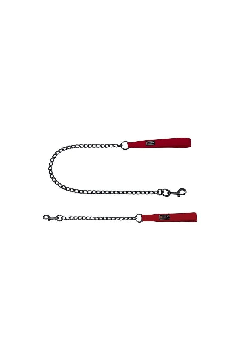 Ramales Perro  Cadena Metálica Gun 3mm x 100cm ROJO