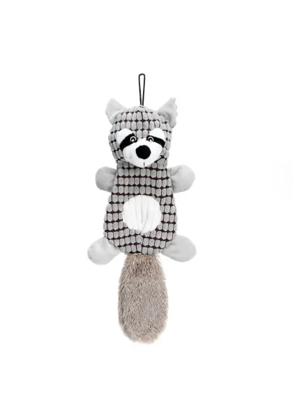 Juguetes Interactivos Perro  Peluche Mapache Con Sonido Gris Claro 45cm