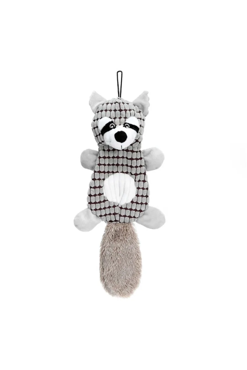 Juguetes Interactivos Perro  Peluche Mapache Con Sonido Gris Claro 45cm