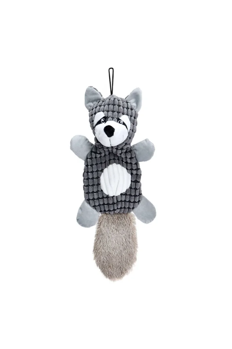 Juguetes Interactivos Perro  Peluche Mapache Con Sonido Gris Oscuro 45cm