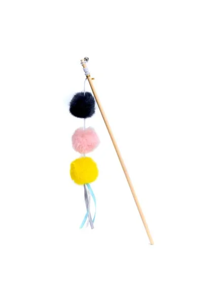 Juguetes Antiestres Gato  Stick 3 Pelotas Colores 45cm