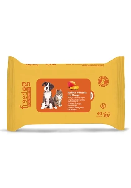 Toallitas Gato,Perro  Toallitas esencia Mango 40 pcs 28x18cm 45 gr.