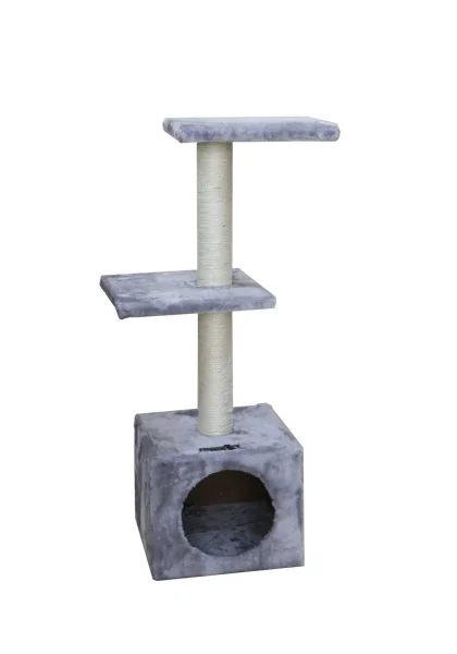 Arbol Gato  Rascador Building 30 x 30 x 89cm Gris Claro