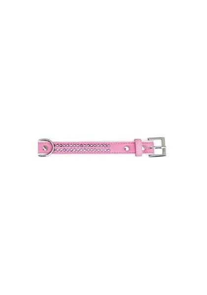 Collares Perro  Collar polipiel Brillantes rosa 1,3x30cm *DX*