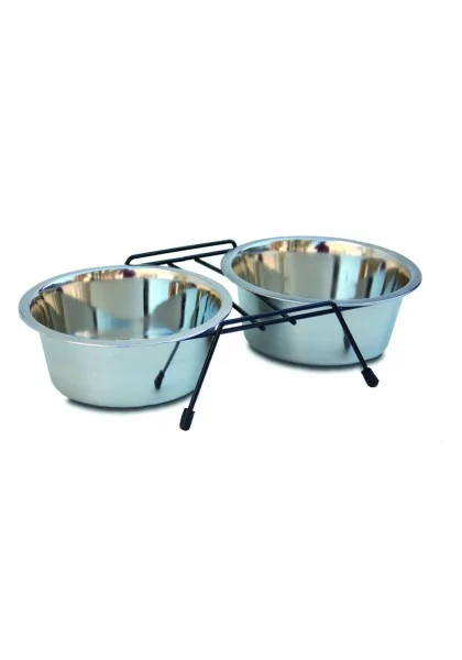 Comederos Perro  Soporte doble con 2 comederos de 0,35lt