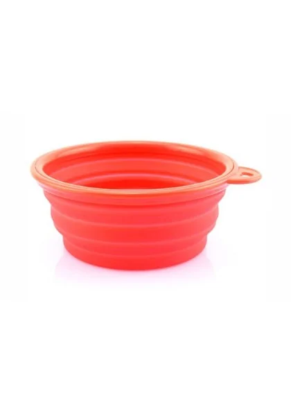 Comederos Perro  Travel bowl silicone ROJO