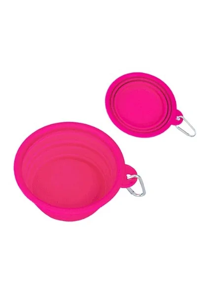 Comederos Perro  Travel bowl silicone ROSA