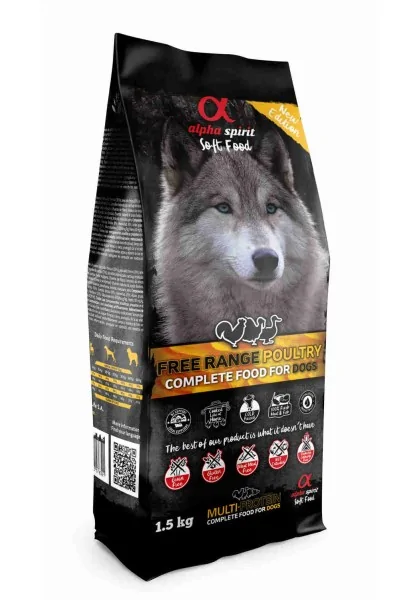 Comida Semi-húmeda Perro Adulto Alpha Spirit Alimento Semihúmedo Aves de Corral 1,5kg (saco)