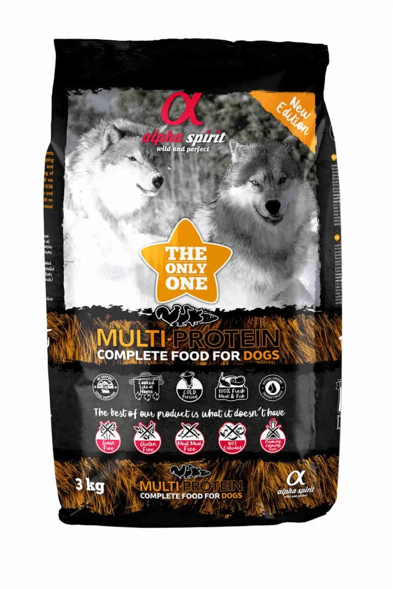 Comida Seca Perro Adulto,Mayor Alpha Spirit Only Multiprotein 3kg