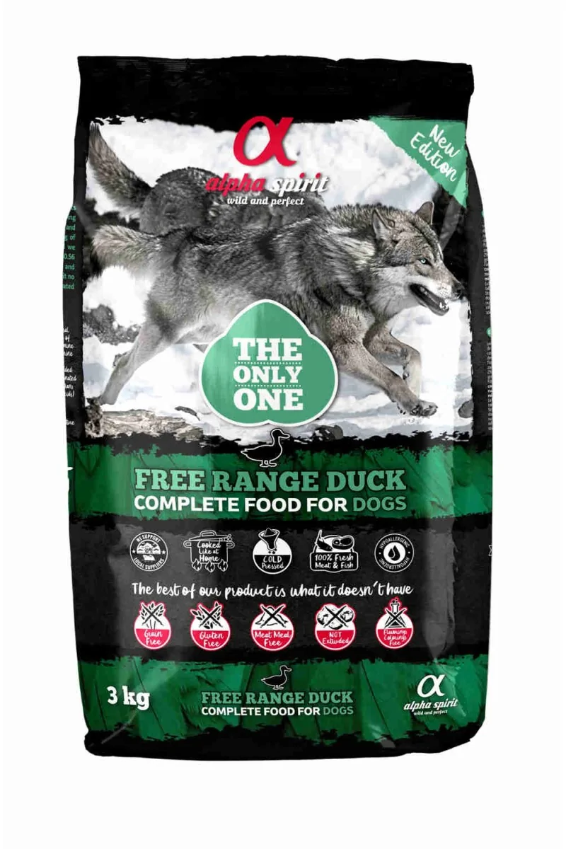 Comida Seca Perro Adulto,Mayor Alpha Spirit Only Pato 3kg