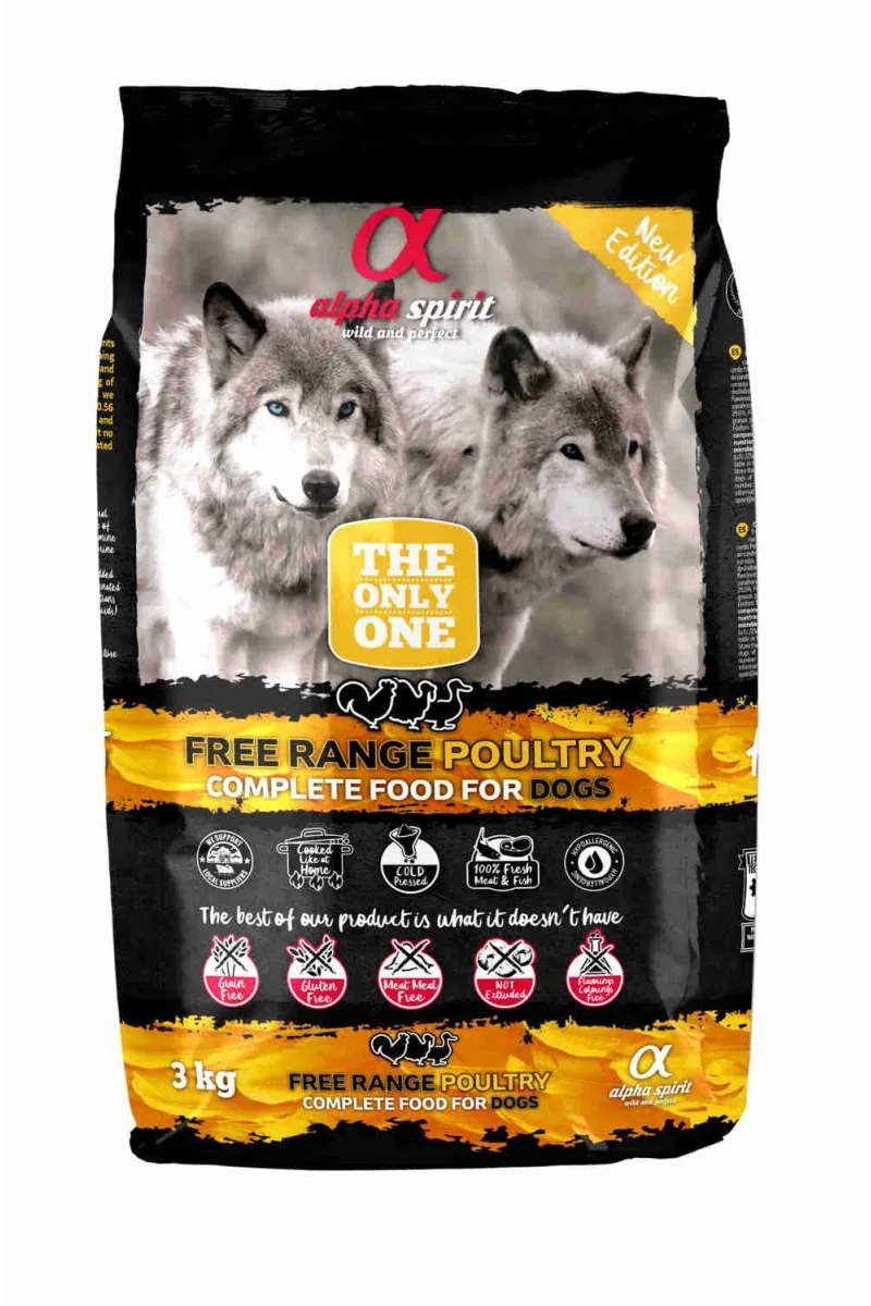 Comida Seca Perro Adulto,Mayor Alpha Spirit Only Aves de Corral 3kg