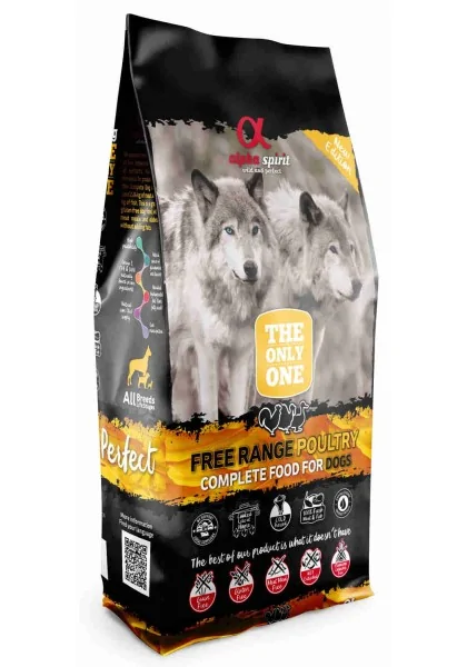 Comida Seca Perro Adulto,Mayor Alpha Spirit Only Aves de Corral 12kg