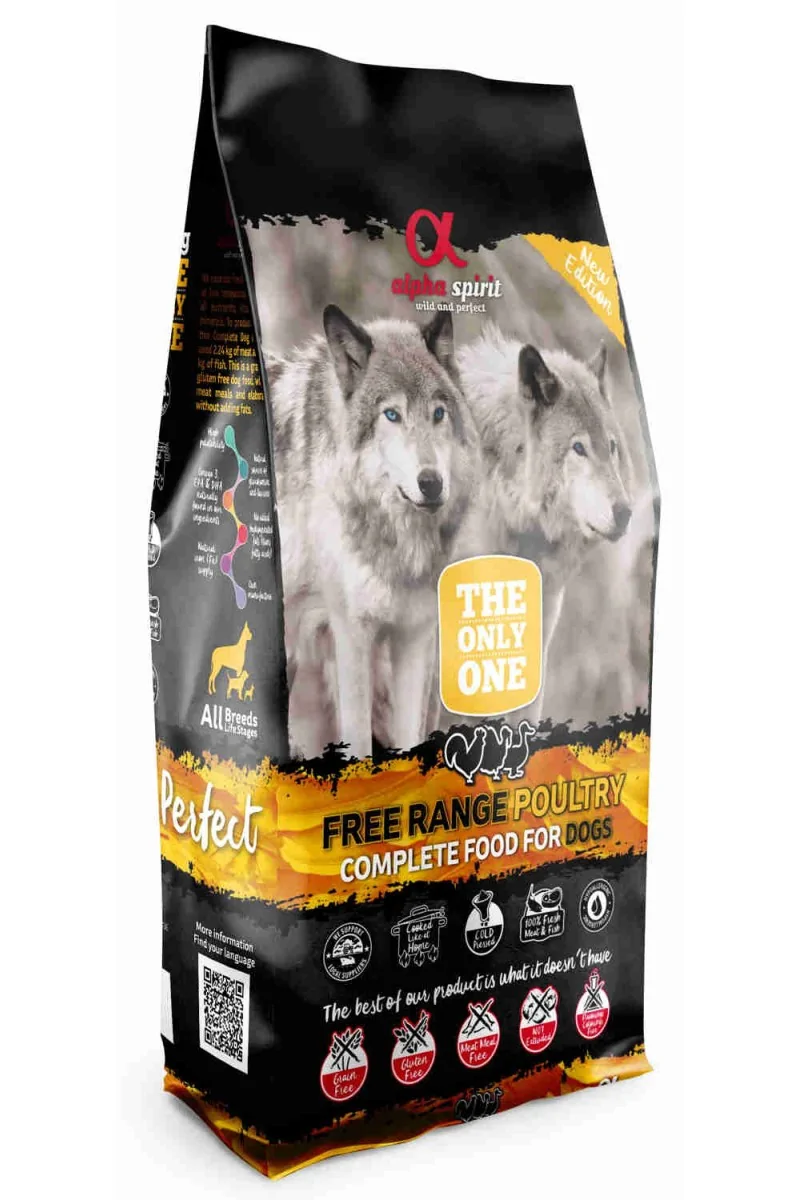 Comida Seca Perro Adulto,Mayor Alpha Spirit Only Aves de Corral 12kg