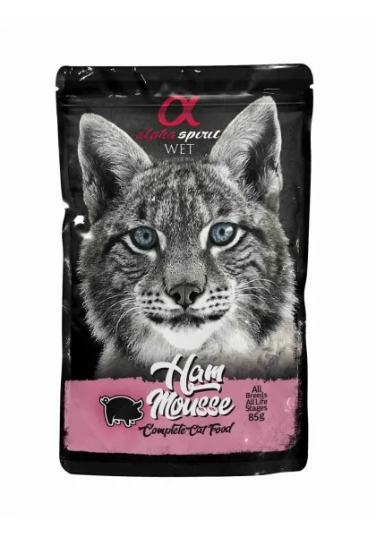 Comida Húmeda Gato Adulto Alpha Spirit Wet Cat Pouch Mousse de Jamón 85 gr