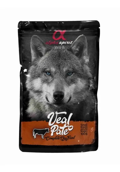 Comida Húmeda Perro Adulto Alpha Spirit Wet Dog Pouch Paté de Ternera 100 gr