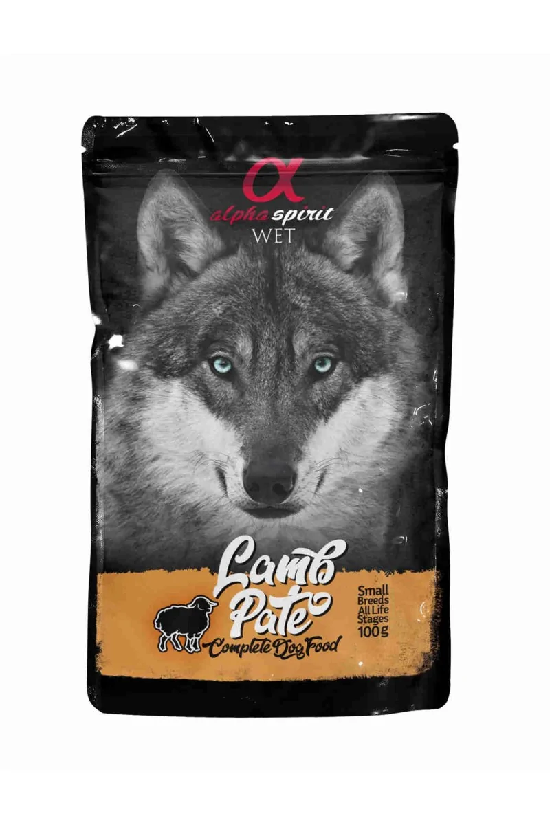 Comida Húmeda Perro Adulto Alpha Spirit Wet Dog Pouch Paté de Cordero 100 gr