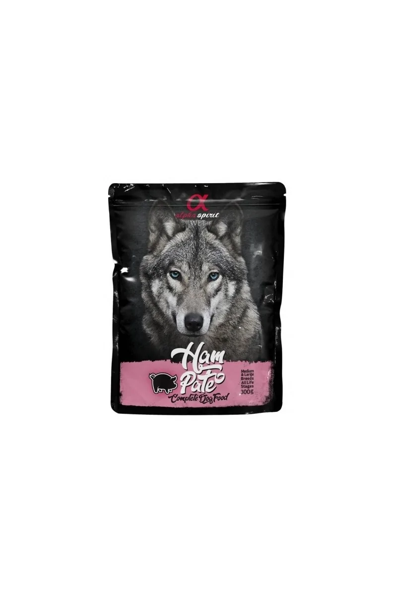 Comida Húmeda Perro Adulto Alpha Spirit Wet Dog Pouch Paté de Jamón 300 gr