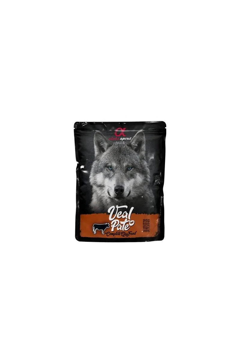 Comida Húmeda Perro Adulto Alpha Spirit Wet Dog Pouch Paté de Ternera 300 gr