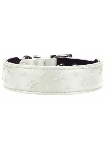 Collares Perro  *Collar Niq Relief Stars Nappa BCO/NG 60