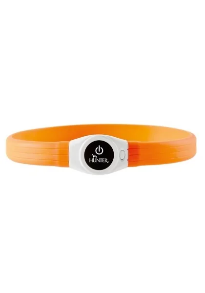 Collares Perro  LED Silicone luminescent tube, Yukon, extra wide orange