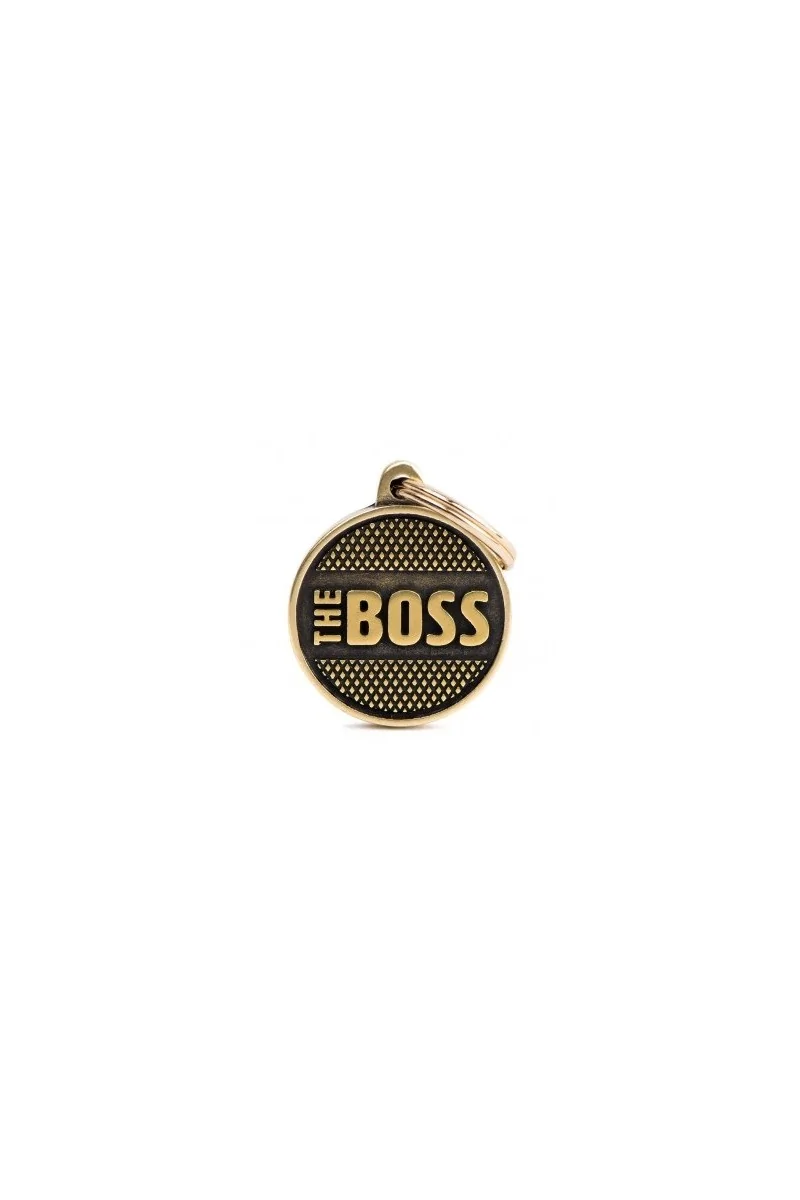 Chapas Perro  CE01CROME Circulo Bronx Med Boss Latón Inglés